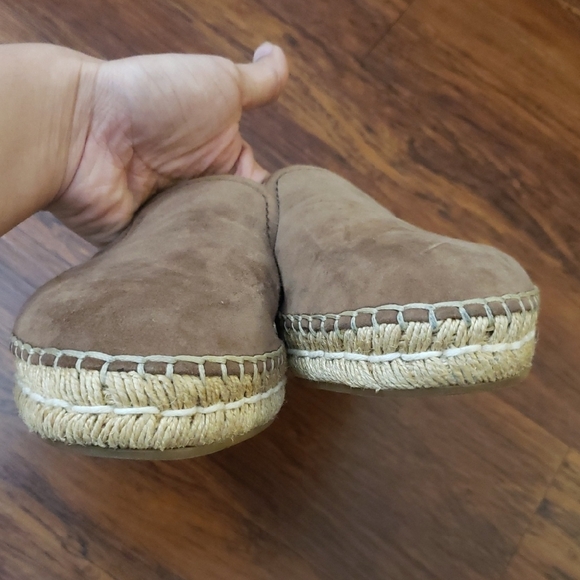 Prada Brown Suede Women's Loafers Mule Espadrille Size 39.5 - Picture 5 of 9